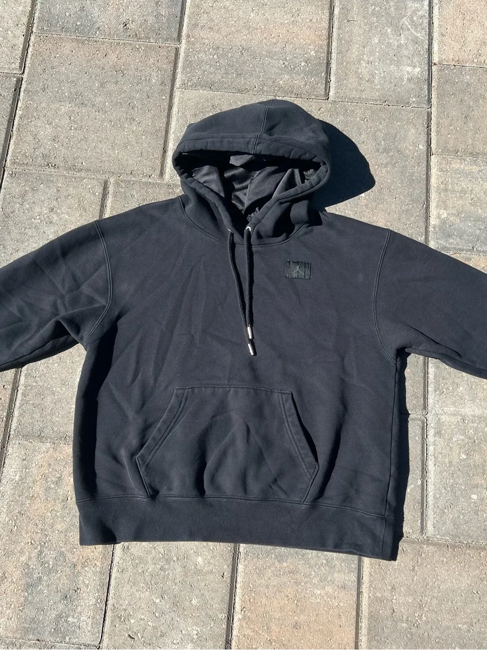 Jordan Flight Men's Fleece Hoodie Black Satin Lined Hood Small